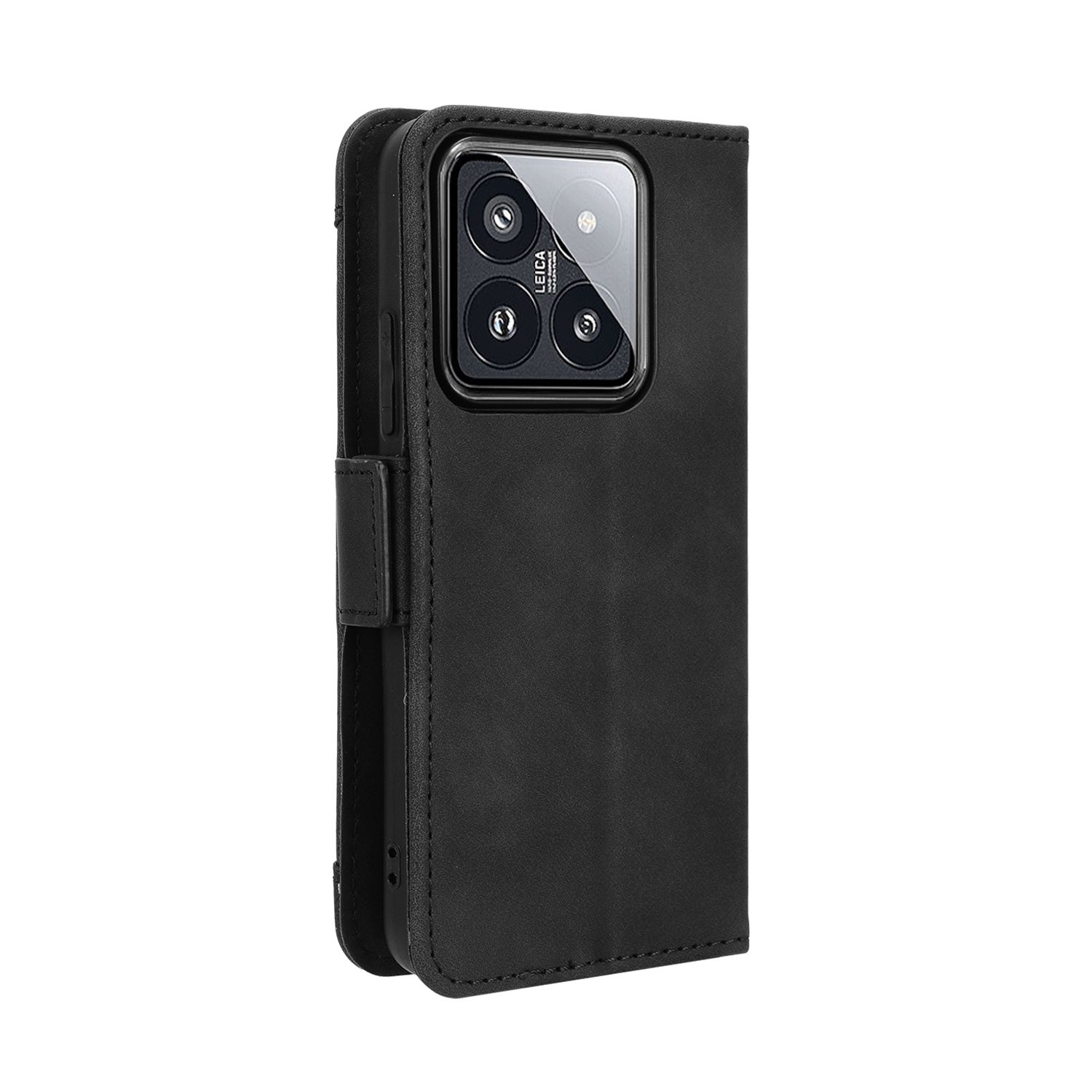 Xiaomi 14 Θήκη Βιβλίο Μαύρο Skin Feel Calf Texture Card Slots Phone Case Black