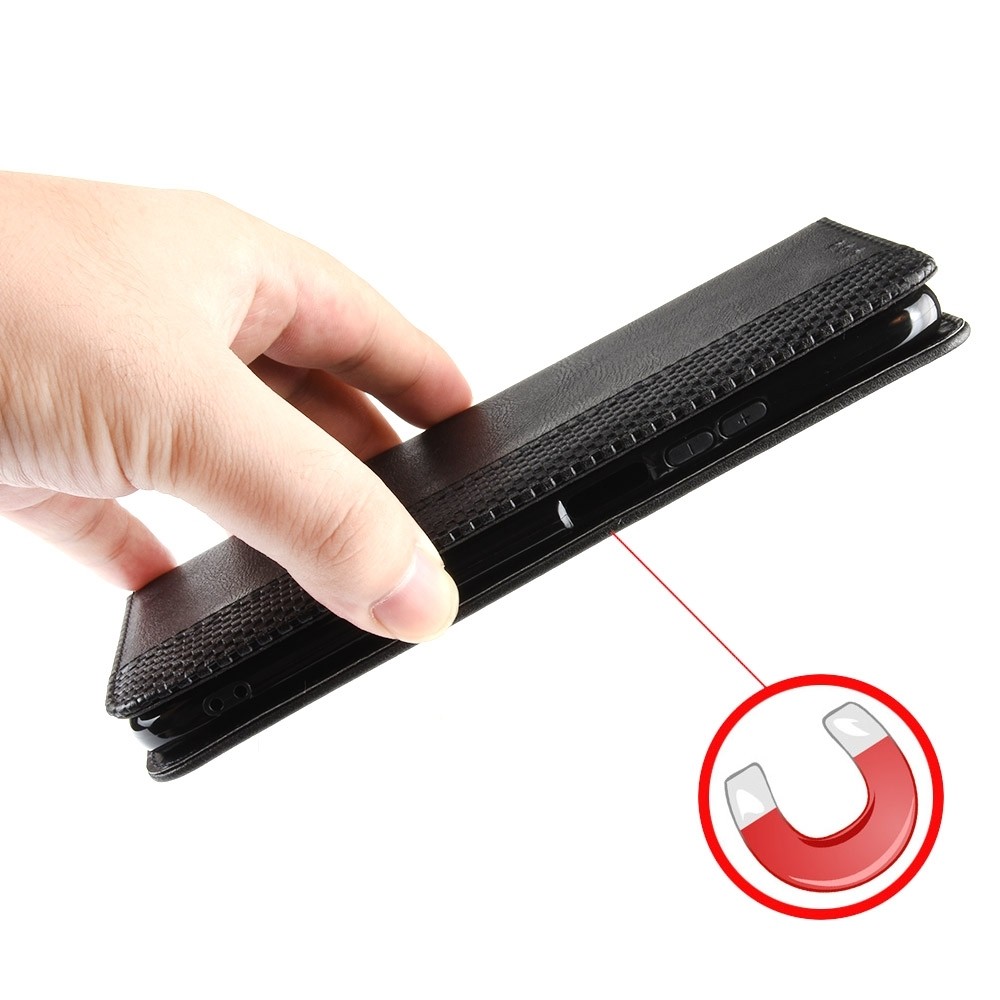 Xiaomi 14 Θήκη Βιβλίο Μαύρο Magnetic Buckle Retro Texture Phone Case Black