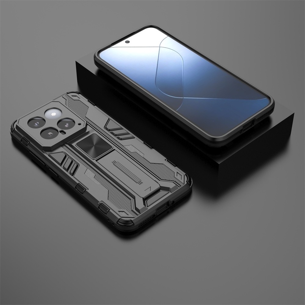 Xiaomi 14 Θήκη Μαύρη Με Σταντ Supersonic PC + TPU Shock-proof Case with Holder Black