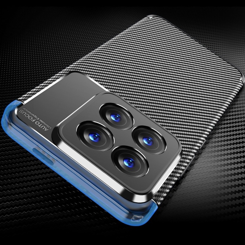 Xiaomi 14 Pro Θήκη Σιλικόνης Μα΄ύρη Brushed Texture Carbon Fiber TPU Phone Case Black
