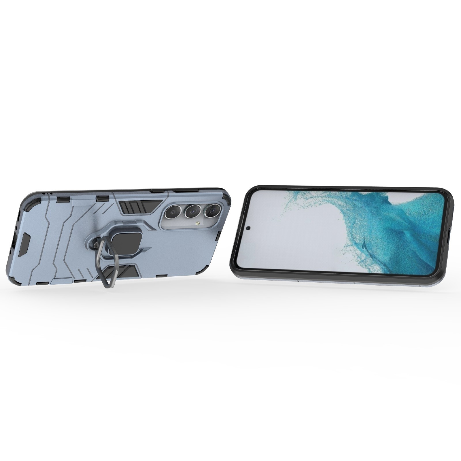 Samsung Galaxy A35 5G Σκληρή Θήκη Μπλε Με Σταντ PC + TPU Shockproof Phone Case with Magnetic Ring Holder Blue