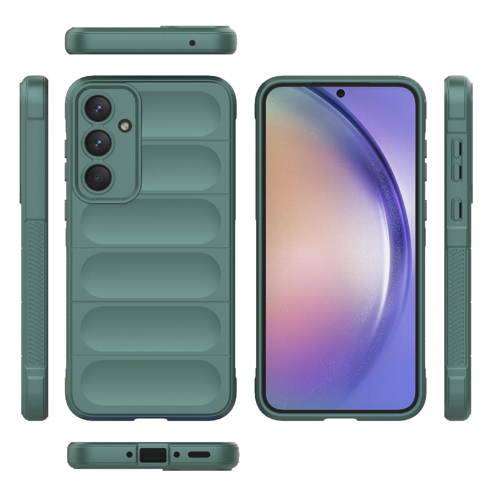 Samsung Galaxy A35 5G Θήκη Σιλικόνης Πράσινο Magic Shield TPU + Flannel Phone Case Green