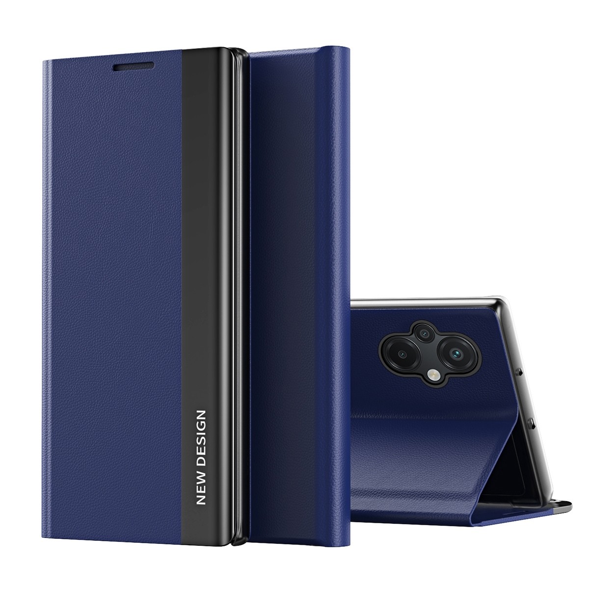 Xiaomi Poco M5 Θήκη Βιβλίο Μπλε Side Electroplated Adsorption Phone Case Blue