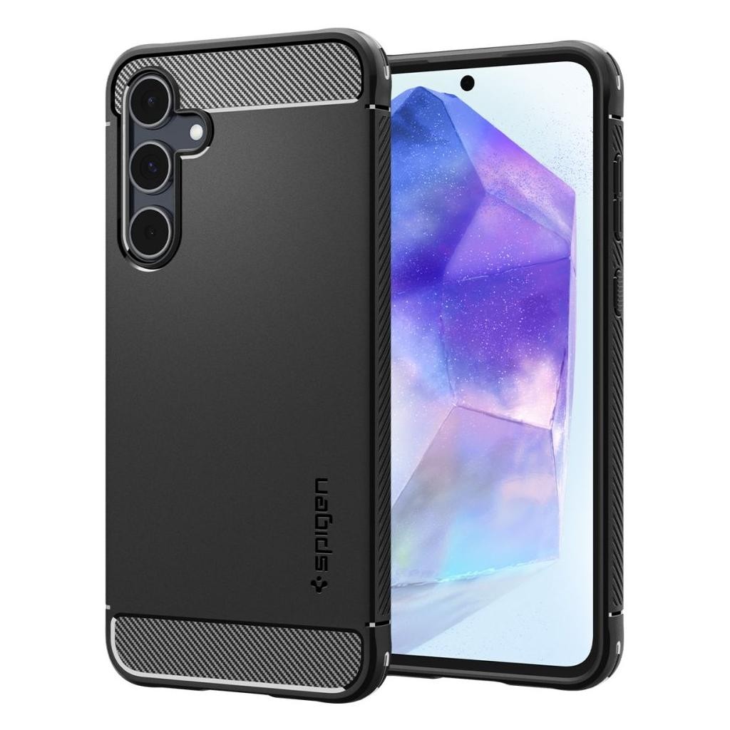 Samsung Galaxy A55 5G Θήκη Μαύρη Spigen Rugged Armor Back Cover Matte Black ACS07500