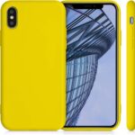 iPhone XS Max Θήκη Σιλικόνης Κίτρινη Soft Touch Silicone Rubber Soft Case Yellow