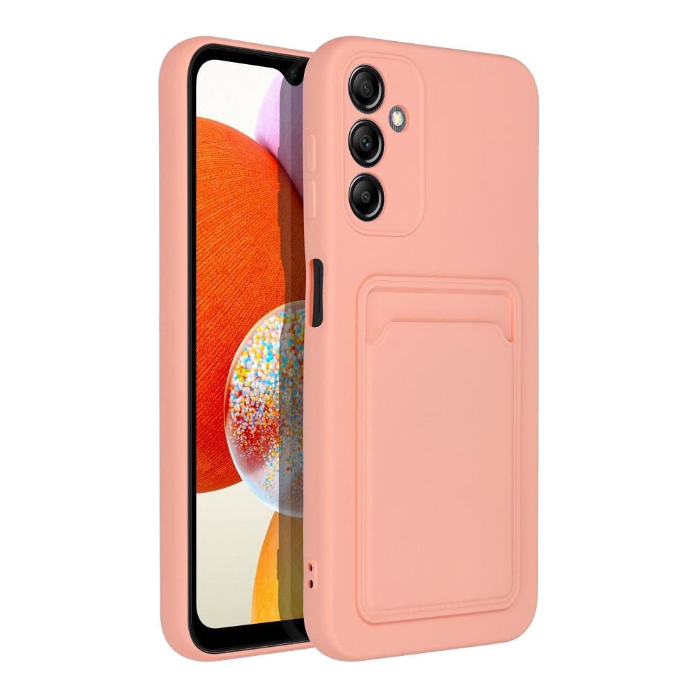 Samsung Galaxy A14 4G / A14 5G Θήκη Σιλικόνης Ροζ Skin Feel Card Contrast Color Button TPU Phone Case Pink