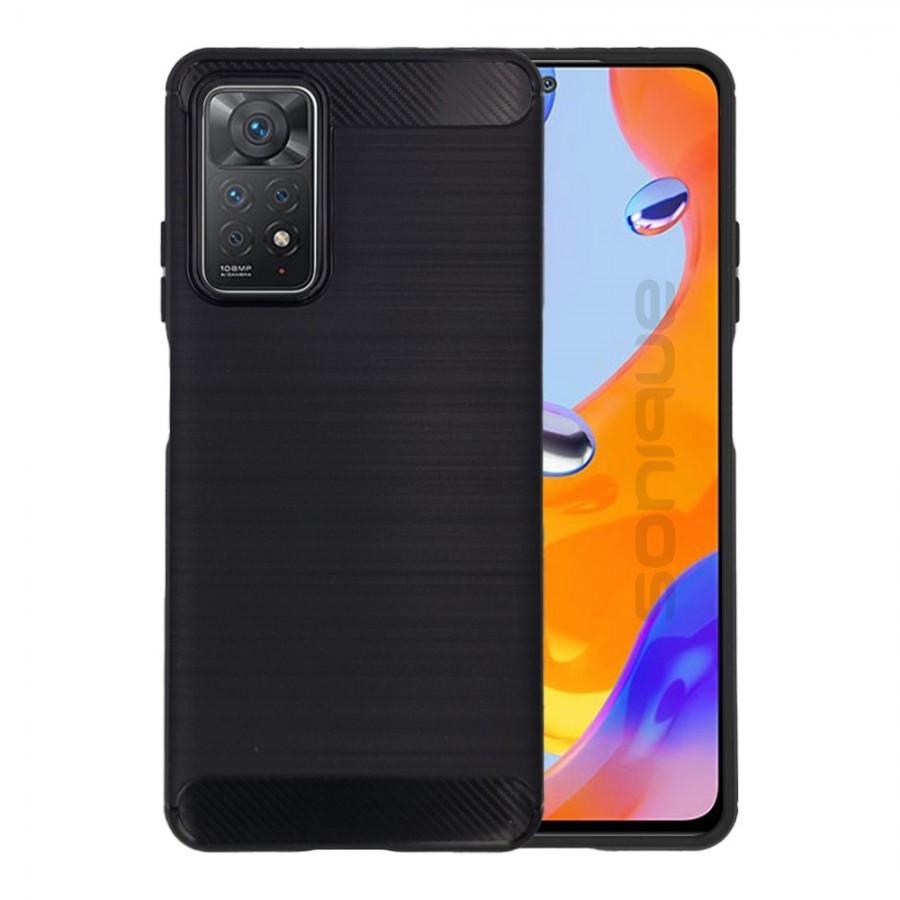 Forcell Xiaomi Redmi Note 12s Carbon Fiber Θήκη Σιλικόνης- Black