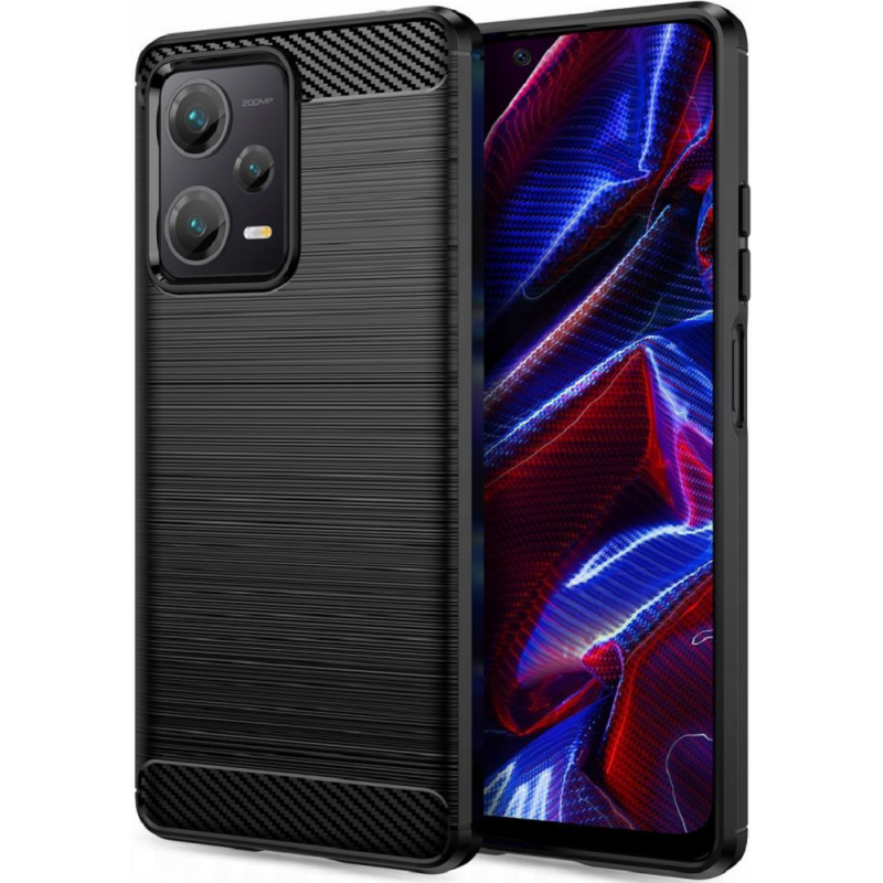 Forcell Xiaomi Redmi Note 12 5G / Xiaomi Poco X5 5G Carbon Fiber Θήκη Σιλικόνης - Black