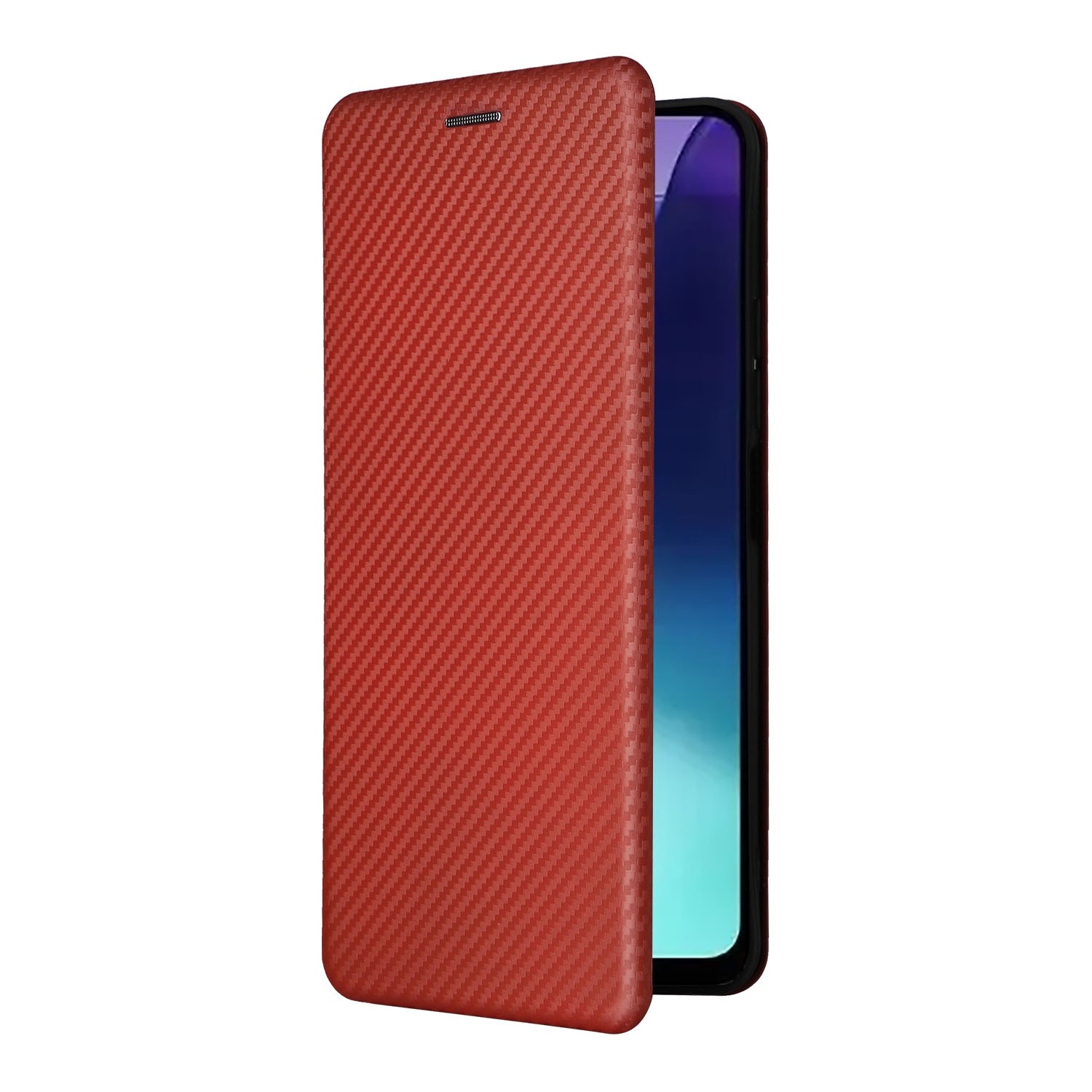 Tel1 Xiaomi Redmi 14C 4G/ Poco C75 Carbon Fiber Texture Magnetic Θήκη Βιβλίο - Brown