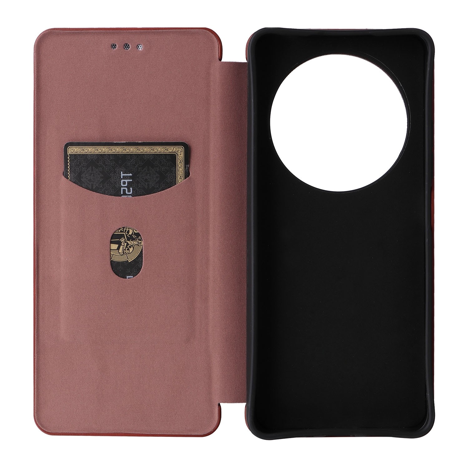 Tel1 Xiaomi Redmi 14C 4G/ Poco C75 Carbon Fiber Texture Magnetic Θήκη Βιβλίο - Brown
