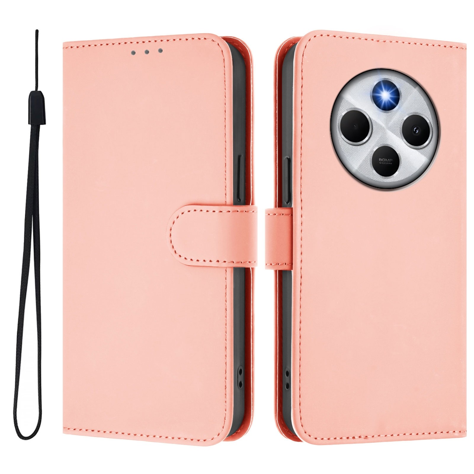 Tel1 Xiaomi Redmi 14C 4G Skin Feel Solid Color Θήκη Βιβλίο - Pink