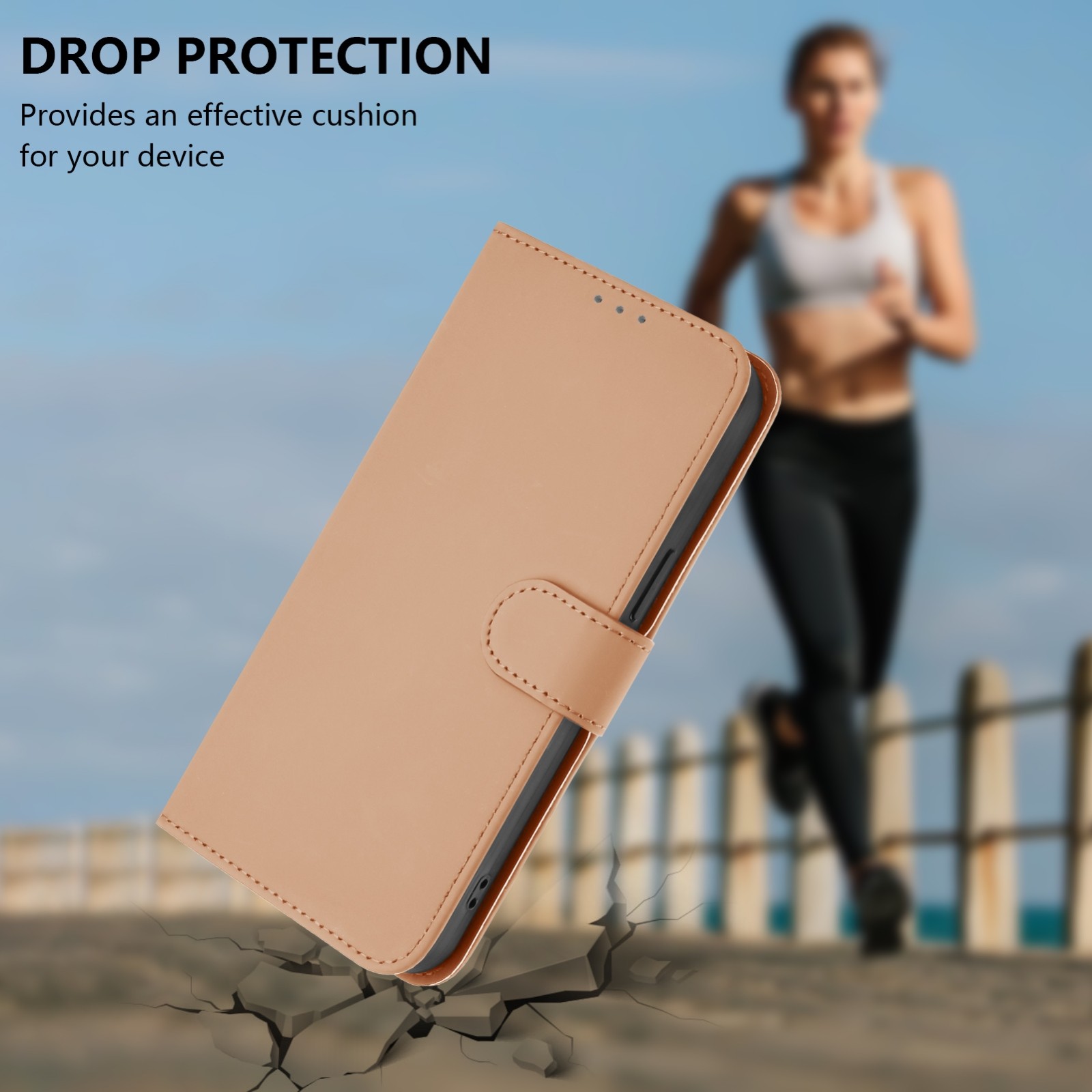 Tel1 Xiaomi Redmi 14C 4G Skin Feel Solid Color Θήκη Βιβλίο - Nude