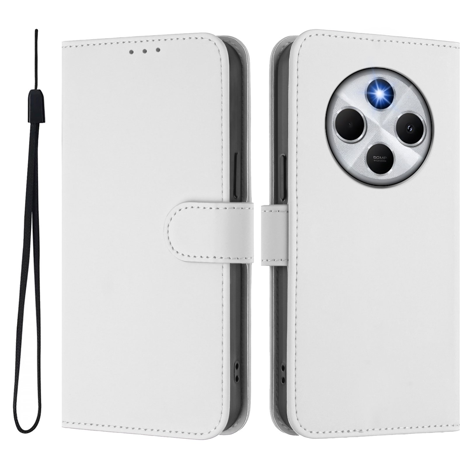 Tel1 Xiaomi Redmi 14C 4G Skin Feel Solid Color Θήκη Βιβλίο - White