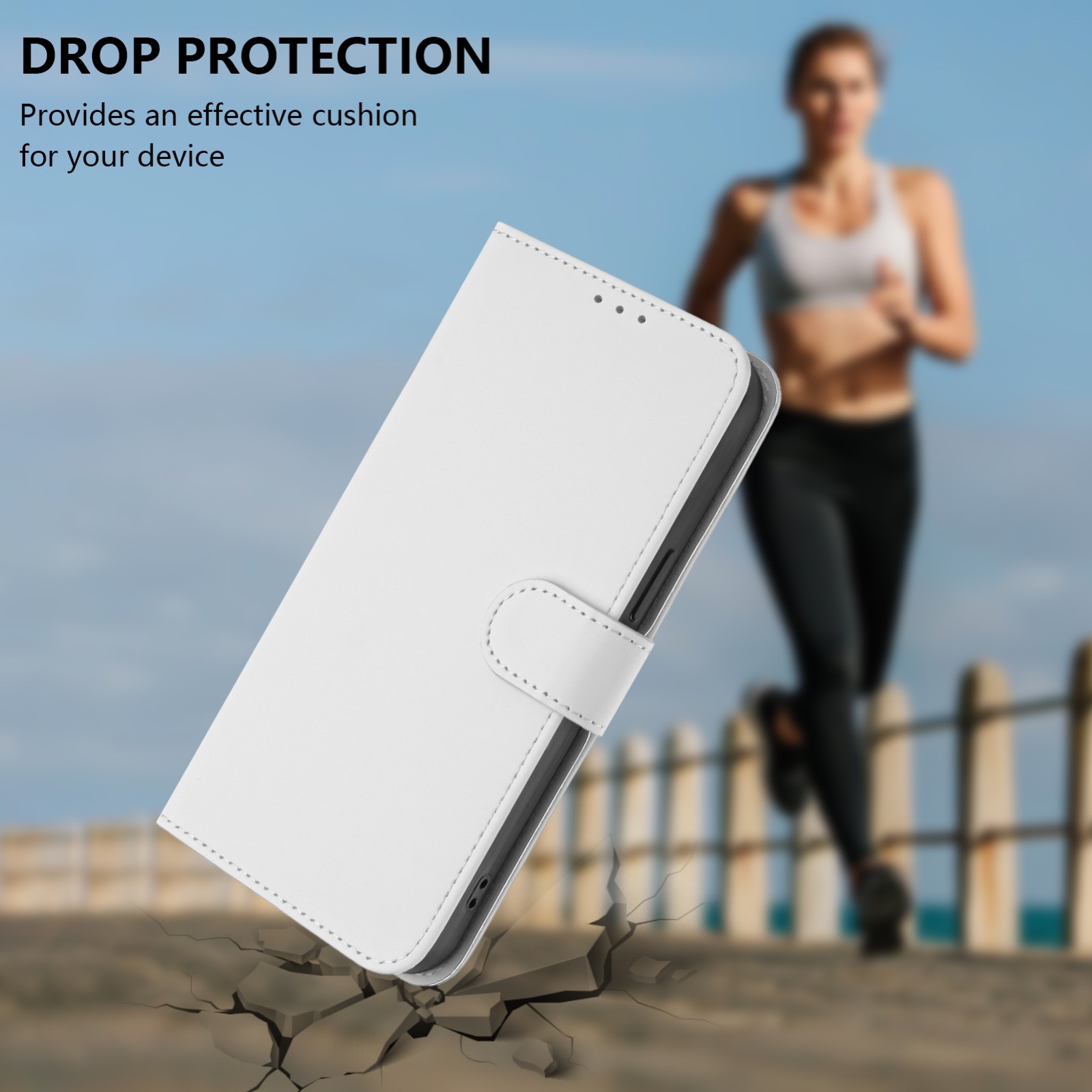 Tel1 Xiaomi Redmi 14C 4G Skin Feel Solid Color Θήκη Βιβλίο - White