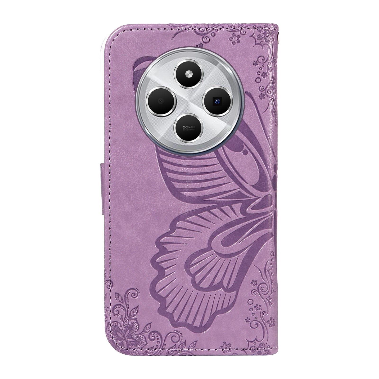 Tel1 Θήκη Xiaomi Redmi 14C 4G Butterfly Embossed Θήκη Βιβλίο - Purple