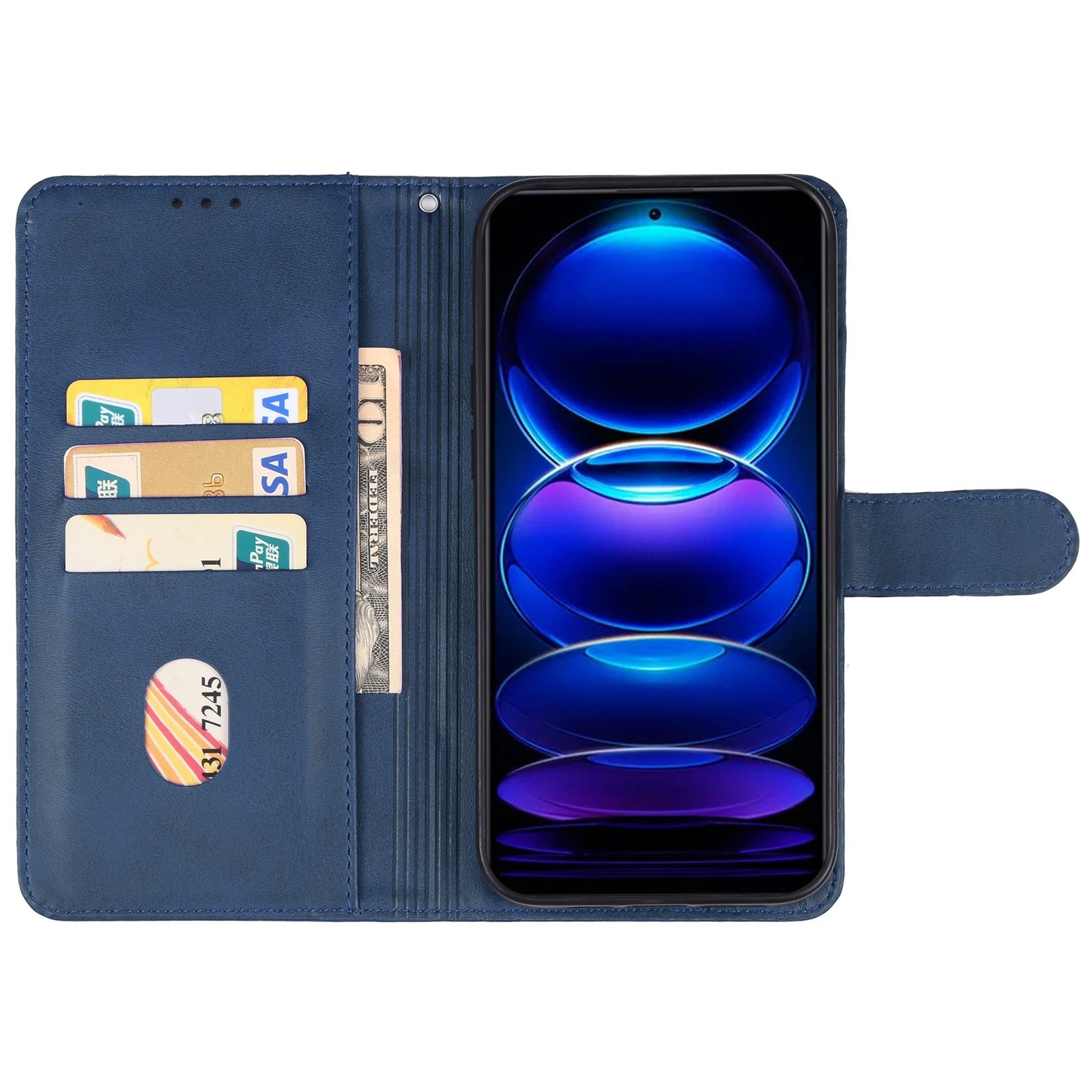 Tel1 Xiaomi Redmi Note 13 Pro 5G Skin Feel Solid Color Θήκη Βιβλίο - Blue