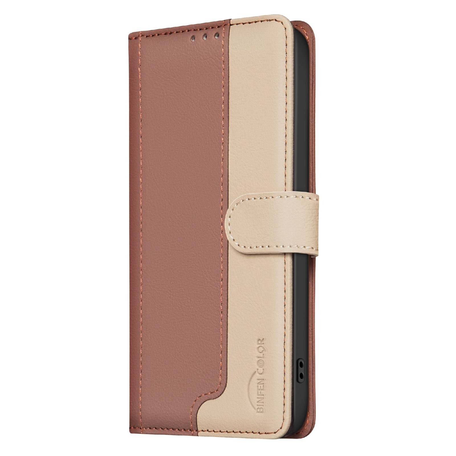 Tel1 Xiaomi Redmi 14C 4G Color Matching RFID Anti-theft Θήκη Βιβλίο - Brown