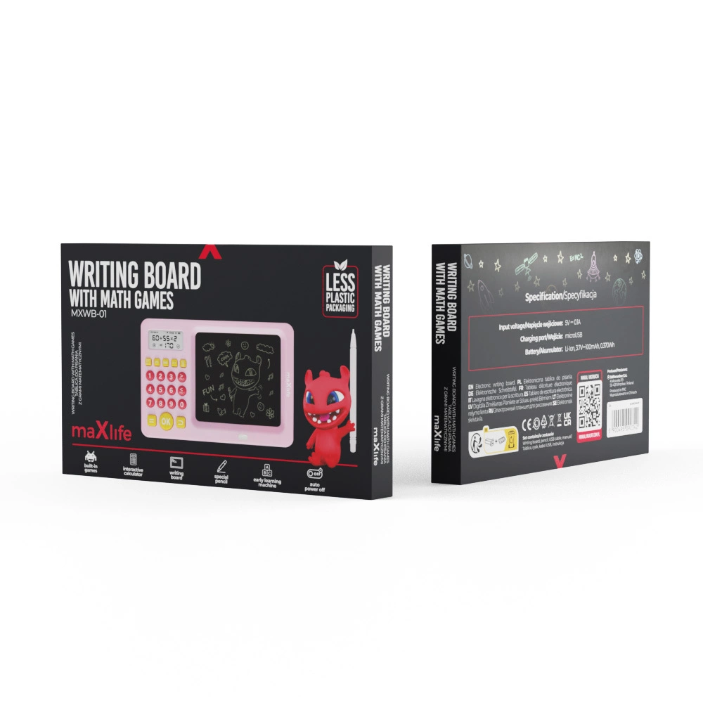 Παιδικός πίνακας γραφής με αριθμομηχανή Maxlife Writing Board with Math Games MXWB-01 Pink
