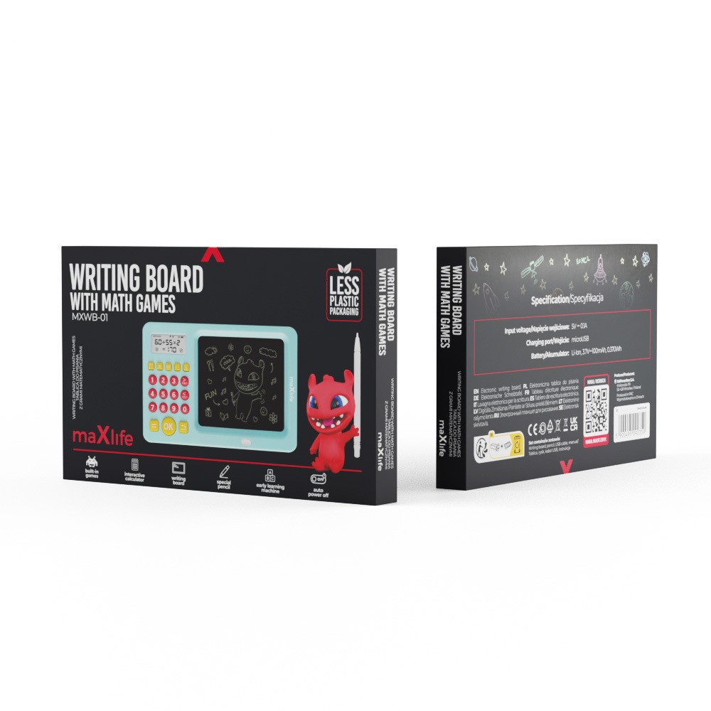 Παιδικός πίνακας γραφής με αριθμομηχανή Maxlife Writing Board with Math Games MXWB-01 Blue
