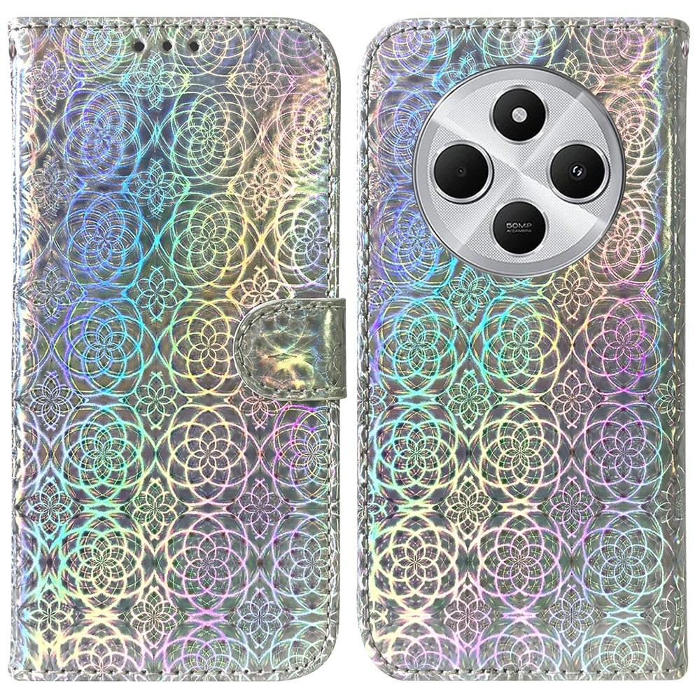 Tel1 Xiaomi Redmi 14C 4G / Poco C75 Colorful Magnetic Buckle Θήκη Βιβλίο - Silver