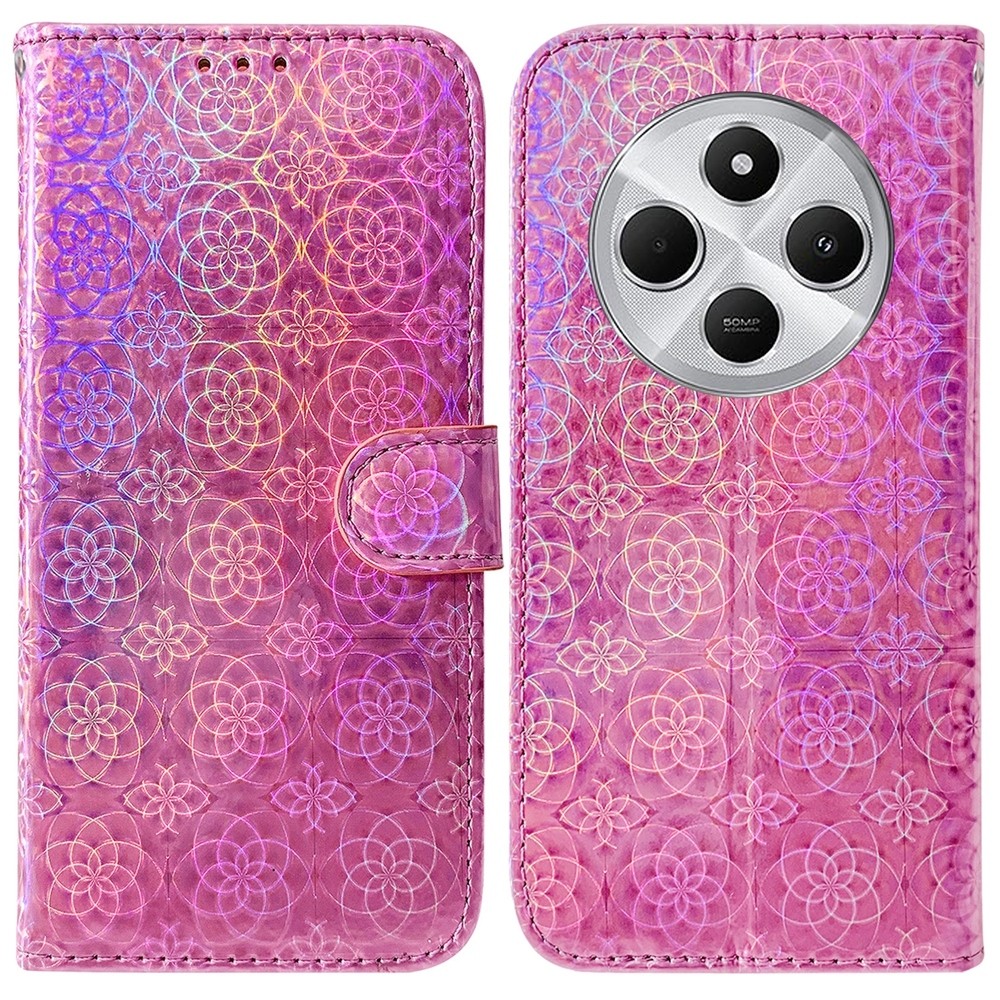 Tel1 Xiaomi Redmi 14C 4G / Poco C75 Colorful Magnetic Buckle Θήκη Βιβλίο - Pink