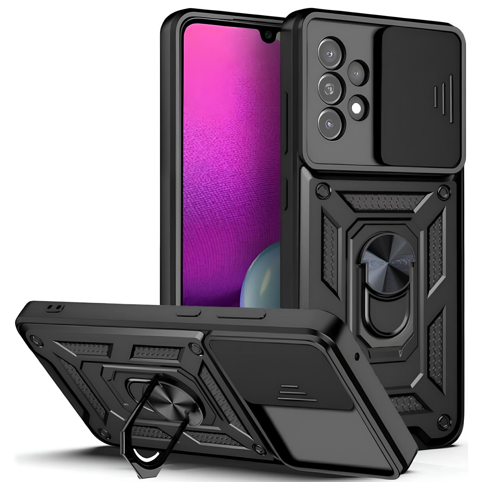Forcell Samsung Galaxy A33 5G Sliding Camera with Stand Θήκη Σκληρή - Black