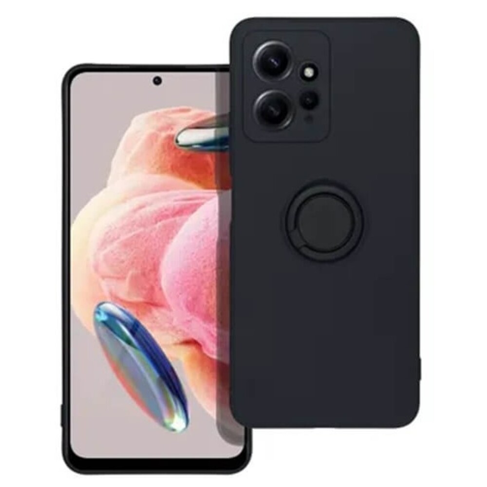 Forcell Xiaomi Redmi Note 12 4G Ring Holder Θήκη Σιλικόνης - Black