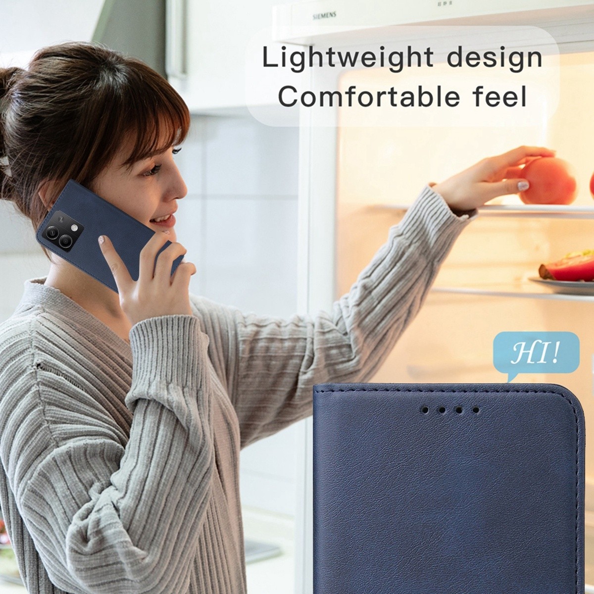 Tel1 Xiaomi Redmi Note 13 5G Magnetic Closure Θήκη Βιβλίο - Blue