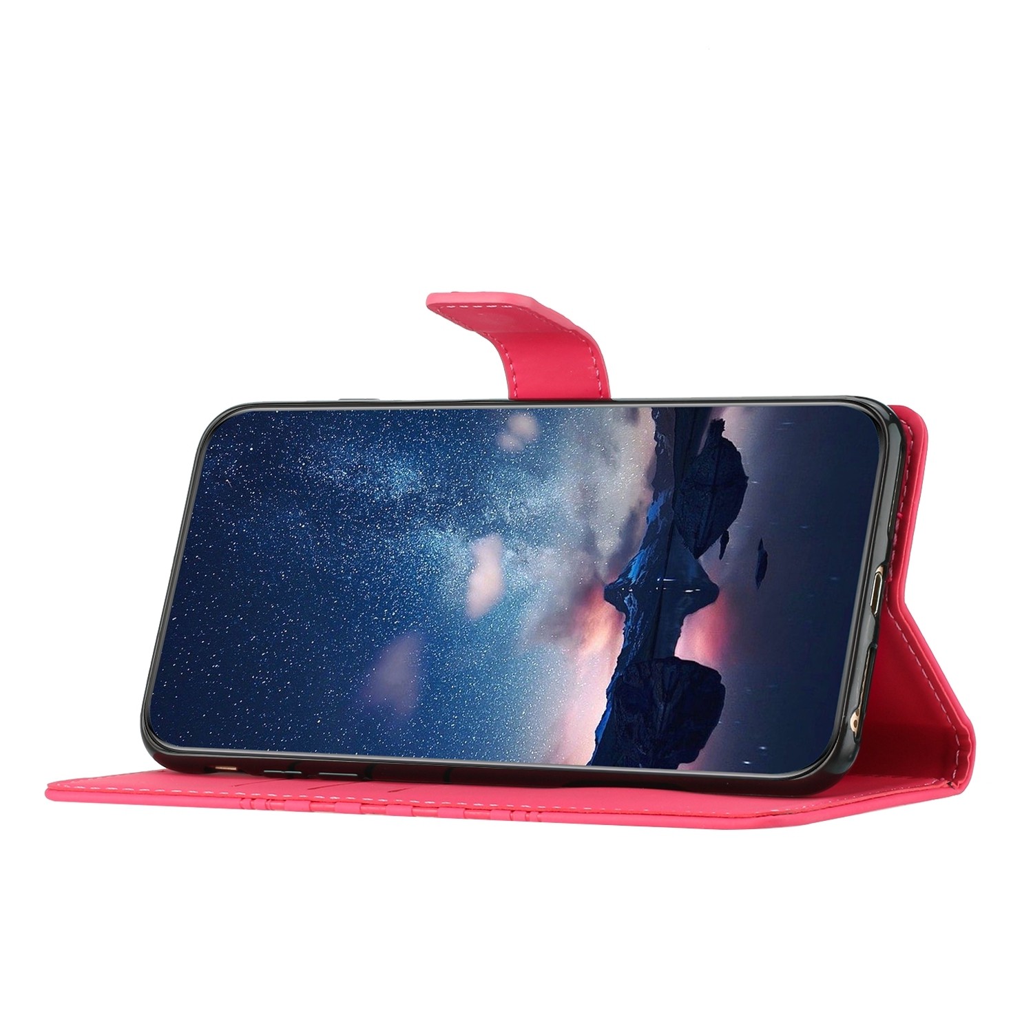 Tel1 Xiaomi Redmi 14C 4G / Poco C75 Diamond Embossed Skin Feel Θήκη Βιβλίο - Fuchsia