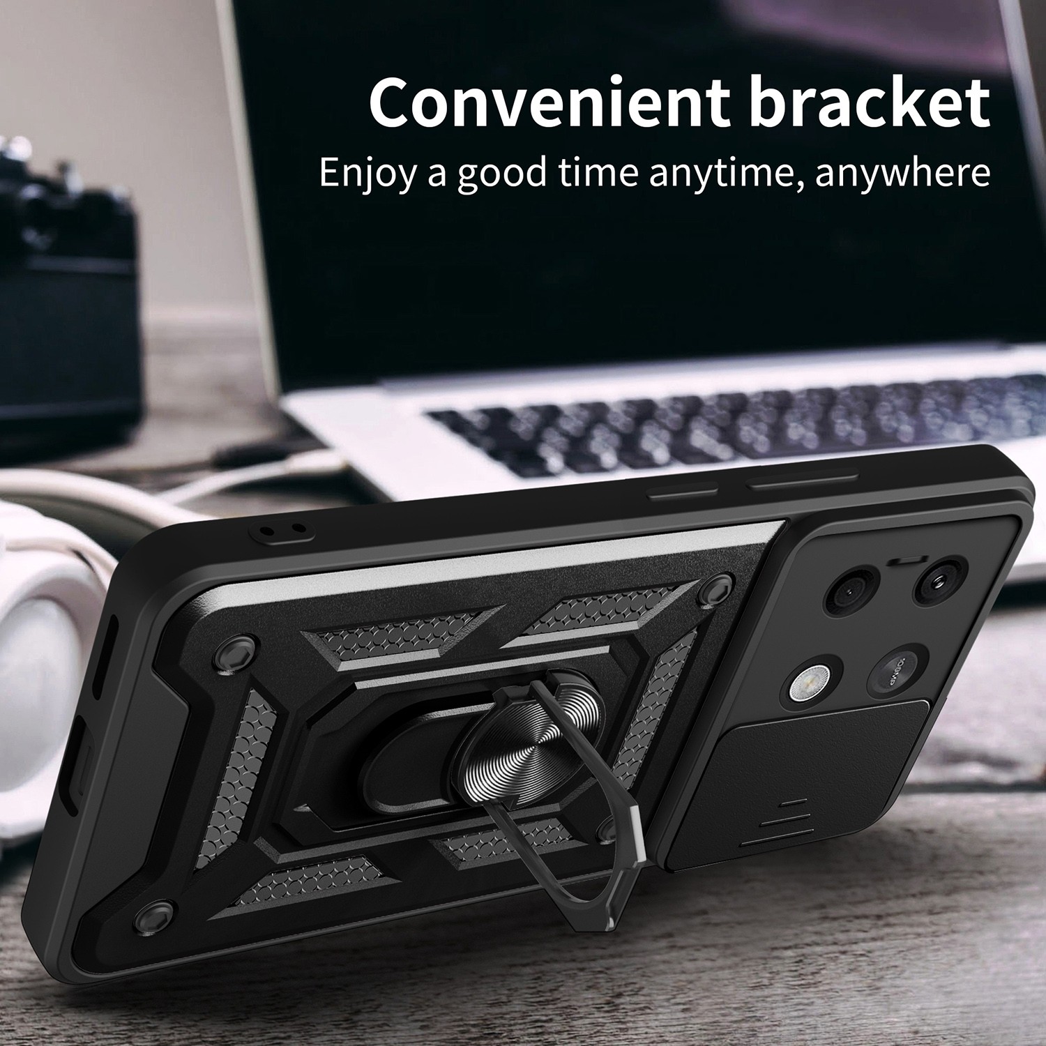 Forcell Xiaomi Redmi Note 13 5G Sliding Camera Cover Θήκη Σκληρή - Gold