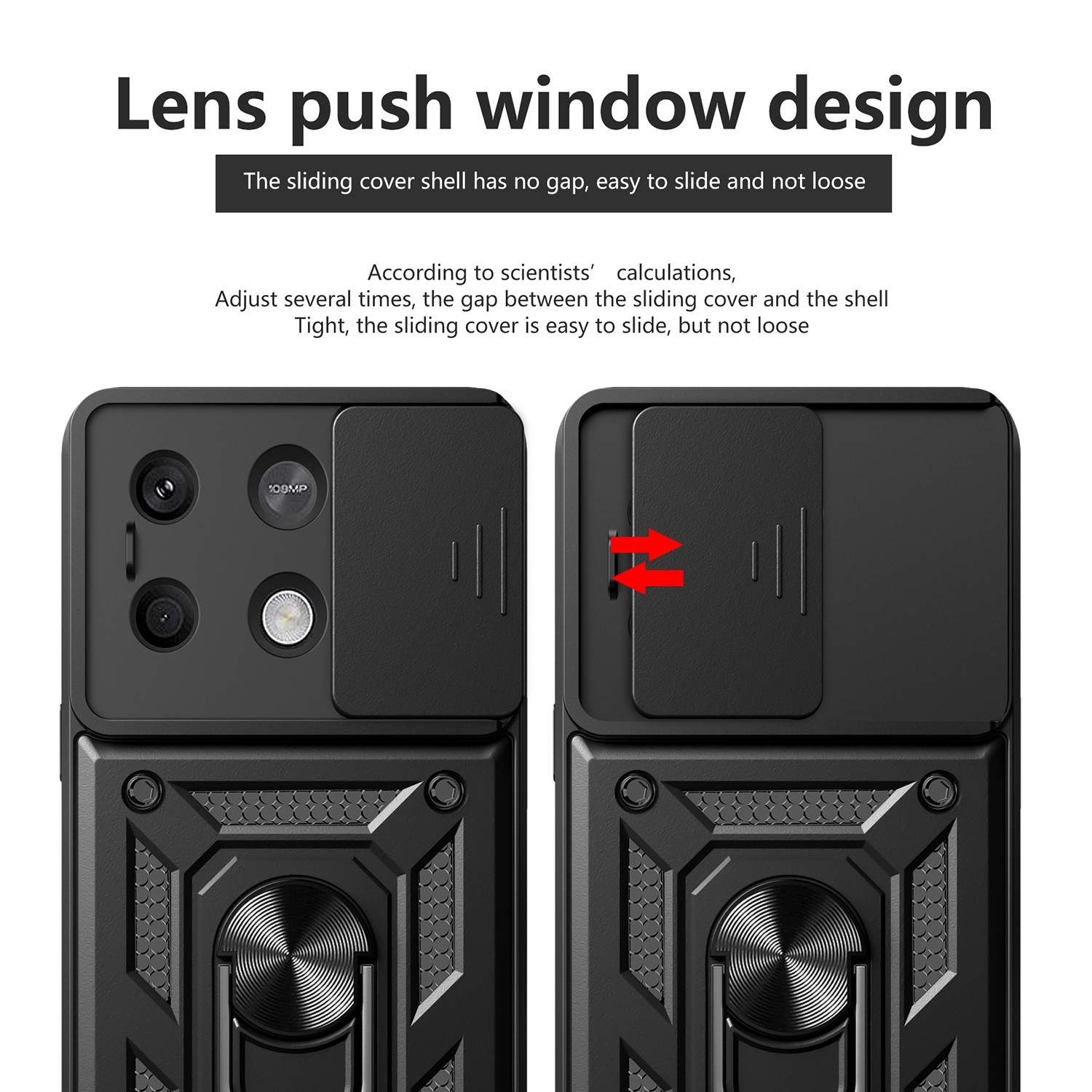 Forcell Xiaomi Redmi Note 13 5G Sliding Camera Cover Θήκη Σκληρή - Rose Gold
