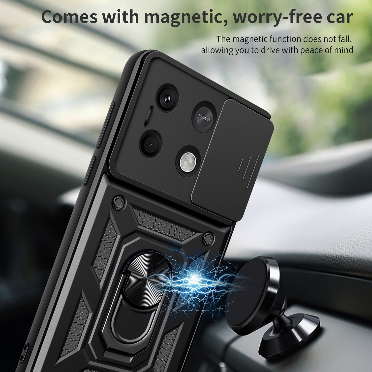 Forcell Xiaomi Redmi Note 13 5G Sliding Camera Cover Θήκη Σκληρή - Rose Gold