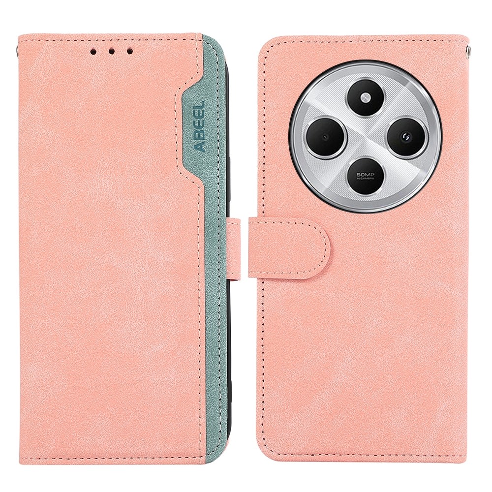 ABEEL Xiaomi Redmi 14C 4G / Poco C75 RFID Color Block Θήκη Βιβλίο - Pink