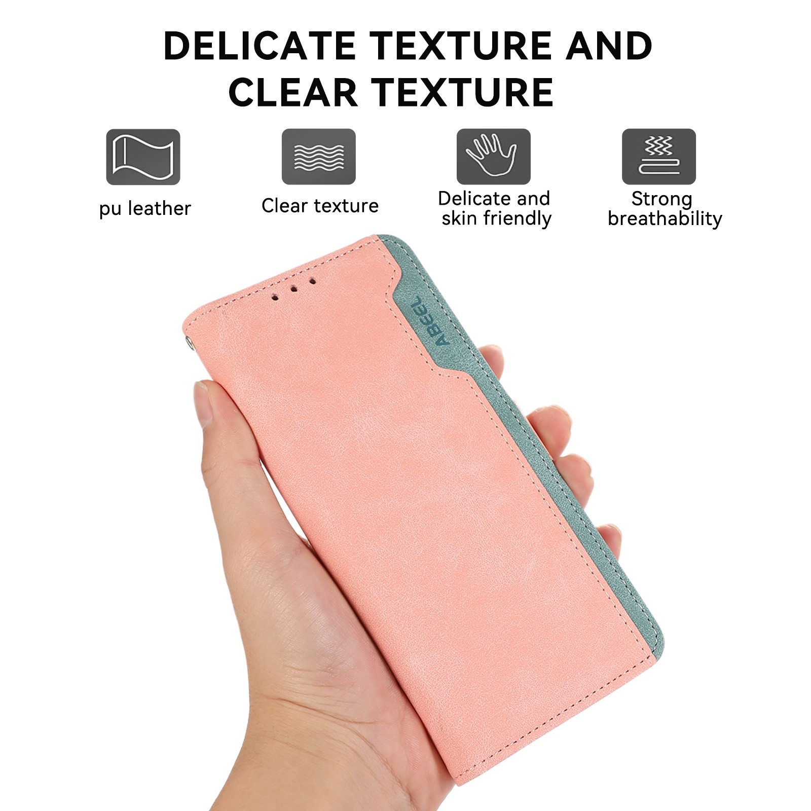 ABEEL Xiaomi Redmi 14C 4G / Poco C75 RFID Color Block Θήκη Βιβλίο - Pink