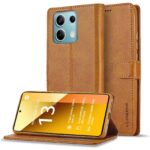 LC.IMEEKE Xiaomi Redmi Note 13 5G Calf Texture Θήκη Βιβλίο - Brown