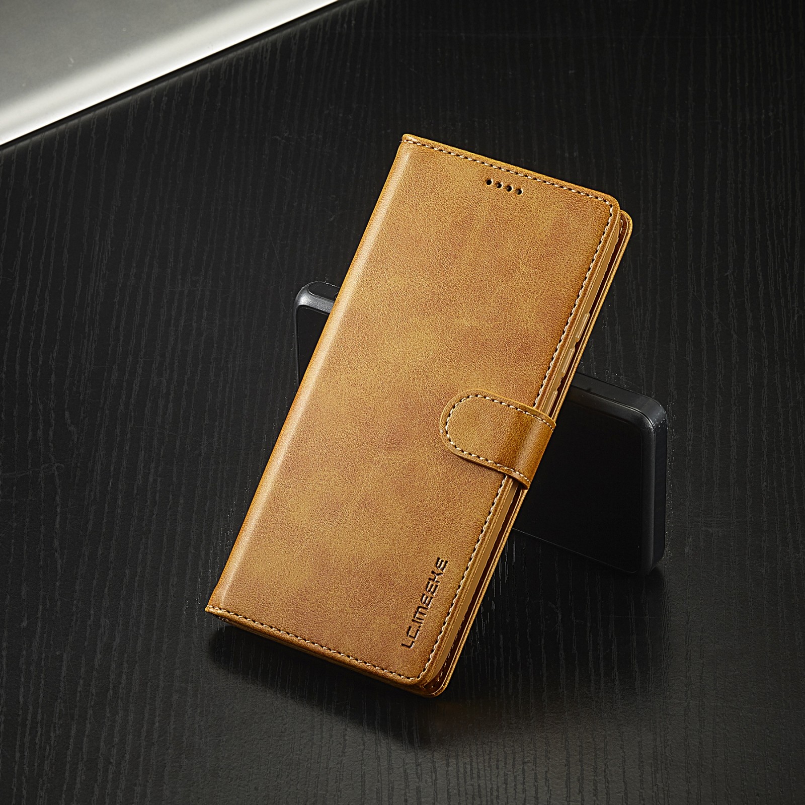 LC.IMEEKE Xiaomi Redmi Note 13 5G Calf Texture Θήκη Βιβλίο - Brown