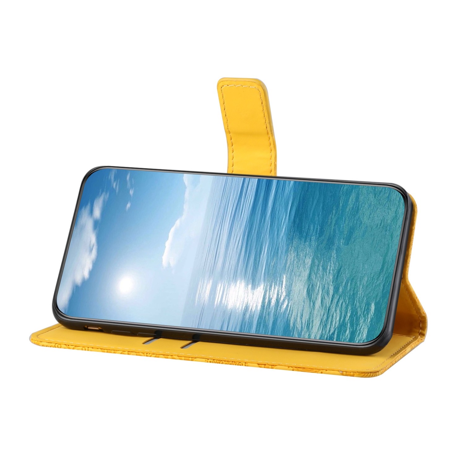 Tel1 Xiaomi Redmi Note 13 5G Ethnic Style Embossed Pattern Θήκη Βιβλίο - Yellow