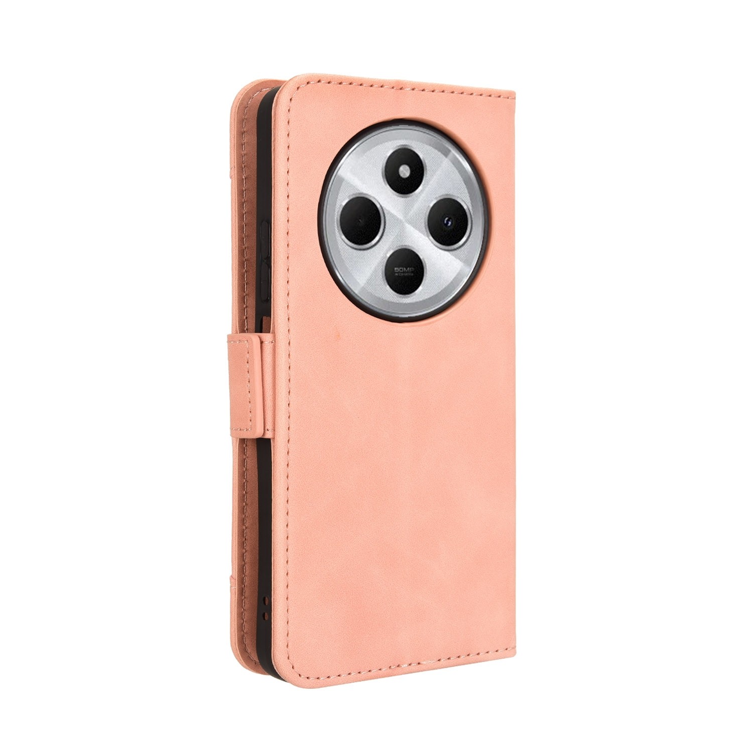 Tel1 Xiaomi Redmi 14C 4G / Poco C75 Skin Feel Calf Card Slots Θήκη Βιβλίο - Pink