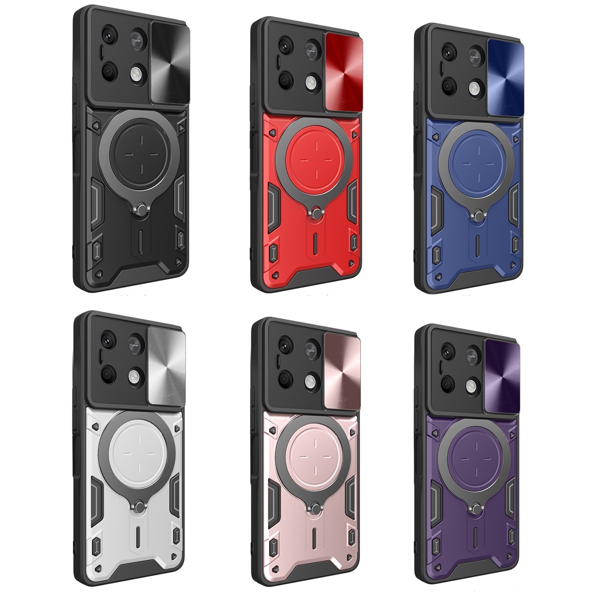 Forcell Xiaomi Redmi Note 13 5G Camshield Magnetic Holder Θήκη Σκληρή - Purple