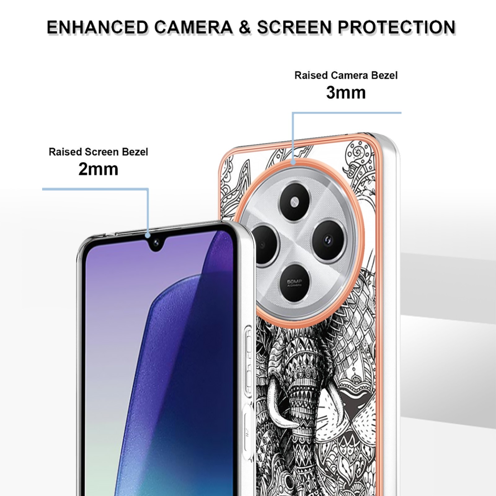 Forcell Xiaomi Redmi 14C 4G / Poco C75 Electroplating Θήκη Σιλικόνης με Σχέδιο
