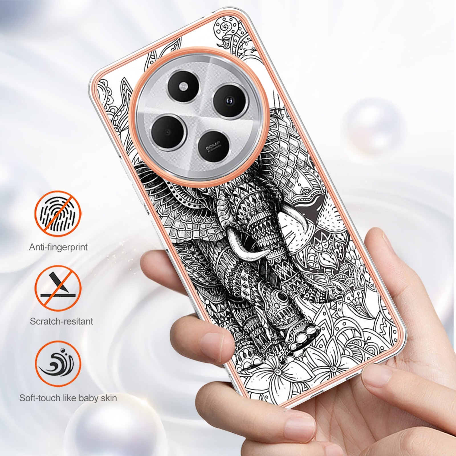 Forcell Xiaomi Redmi 14C 4G / Poco C75 Electroplating Θήκη Σιλικόνης με Σχέδιο