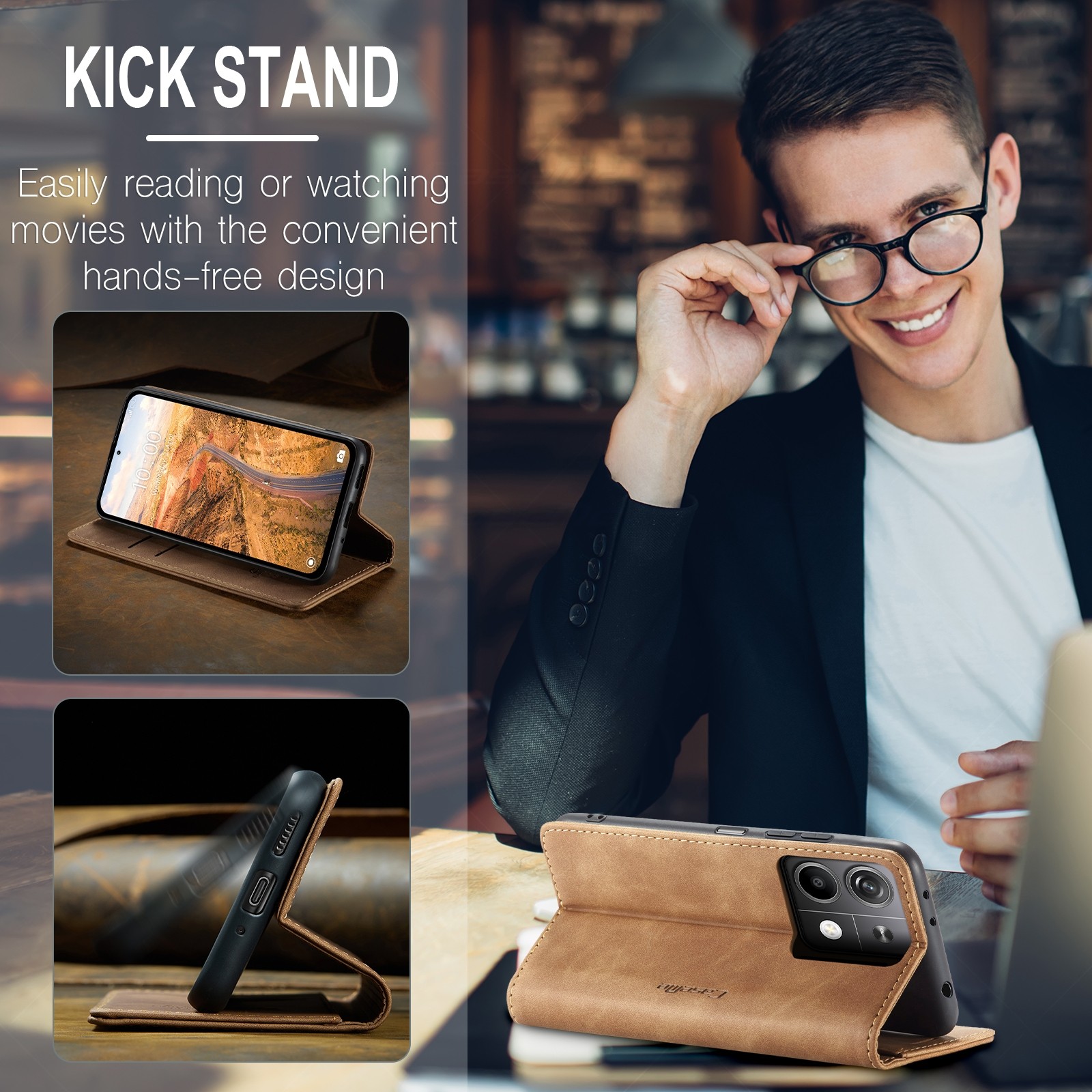 CaseMe 013 Xiaomi Redmi Note 13 5G Retro Leather Θήκη Βιβλίο - Brown