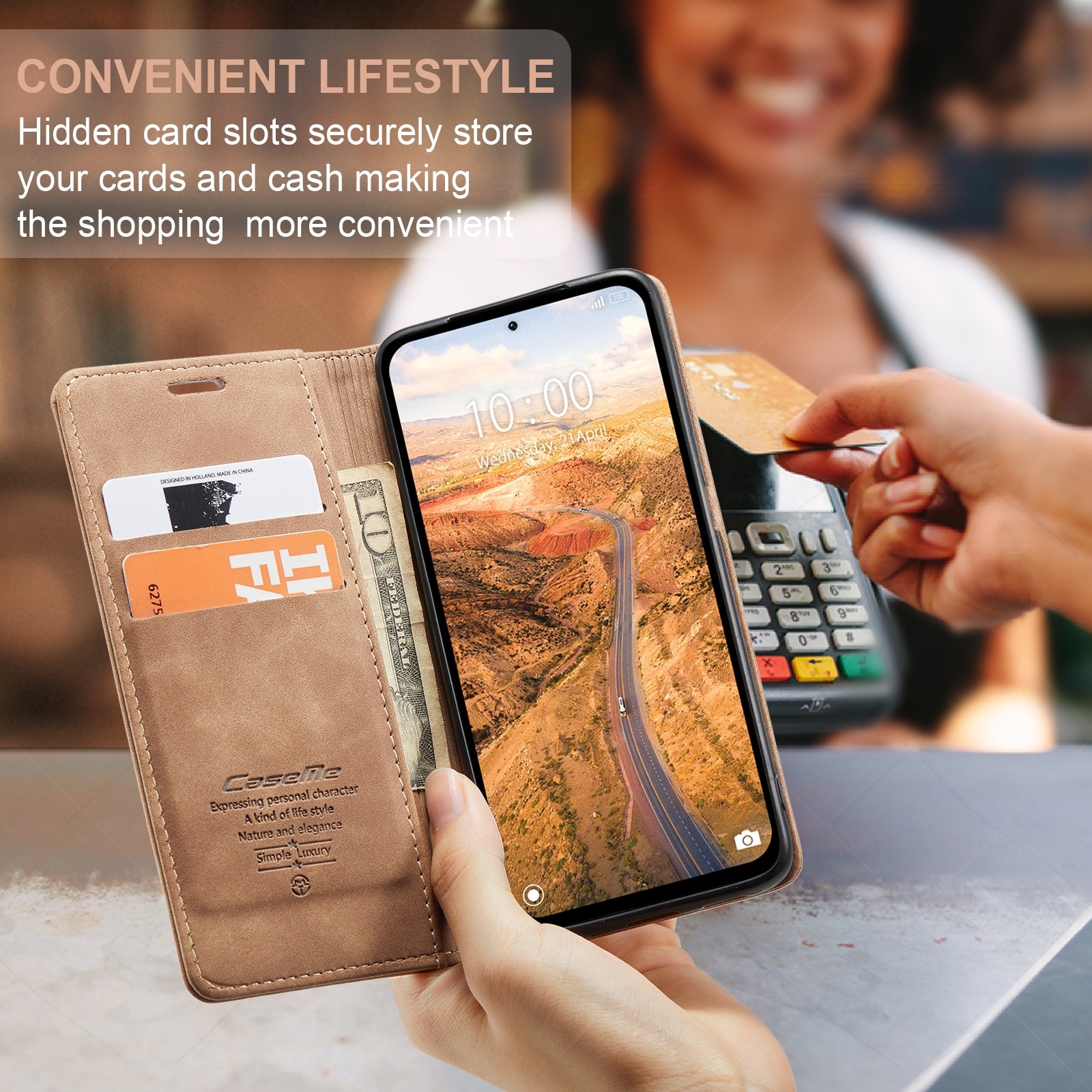 CaseMe 013 Xiaomi Redmi Note 13 5G Retro Leather Θήκη Βιβλίο - Brown