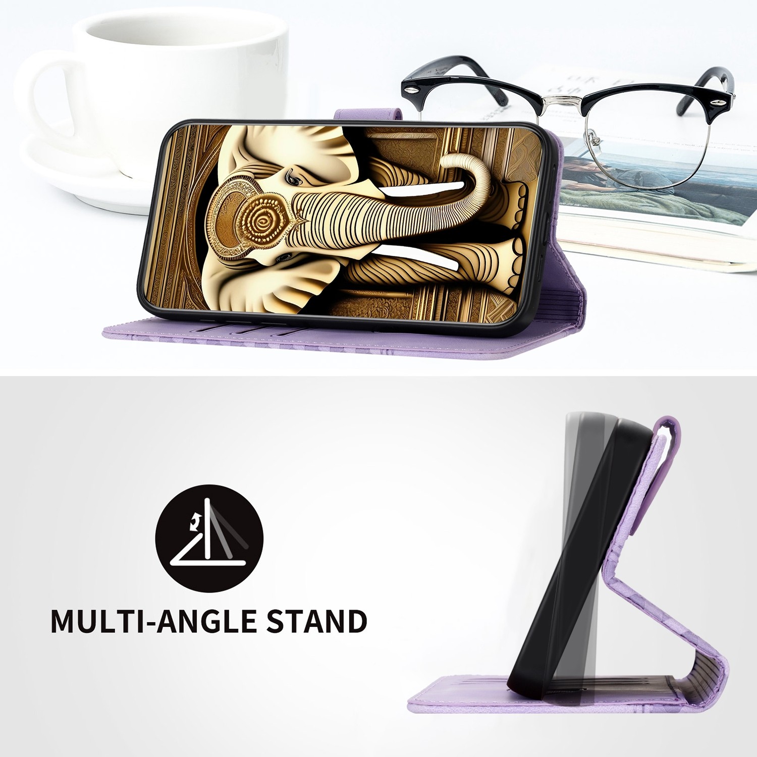 Tel1 Xiaomi Redmi Note 13 5G Soft Embossed Θήκη Βιβλίο - Purple
