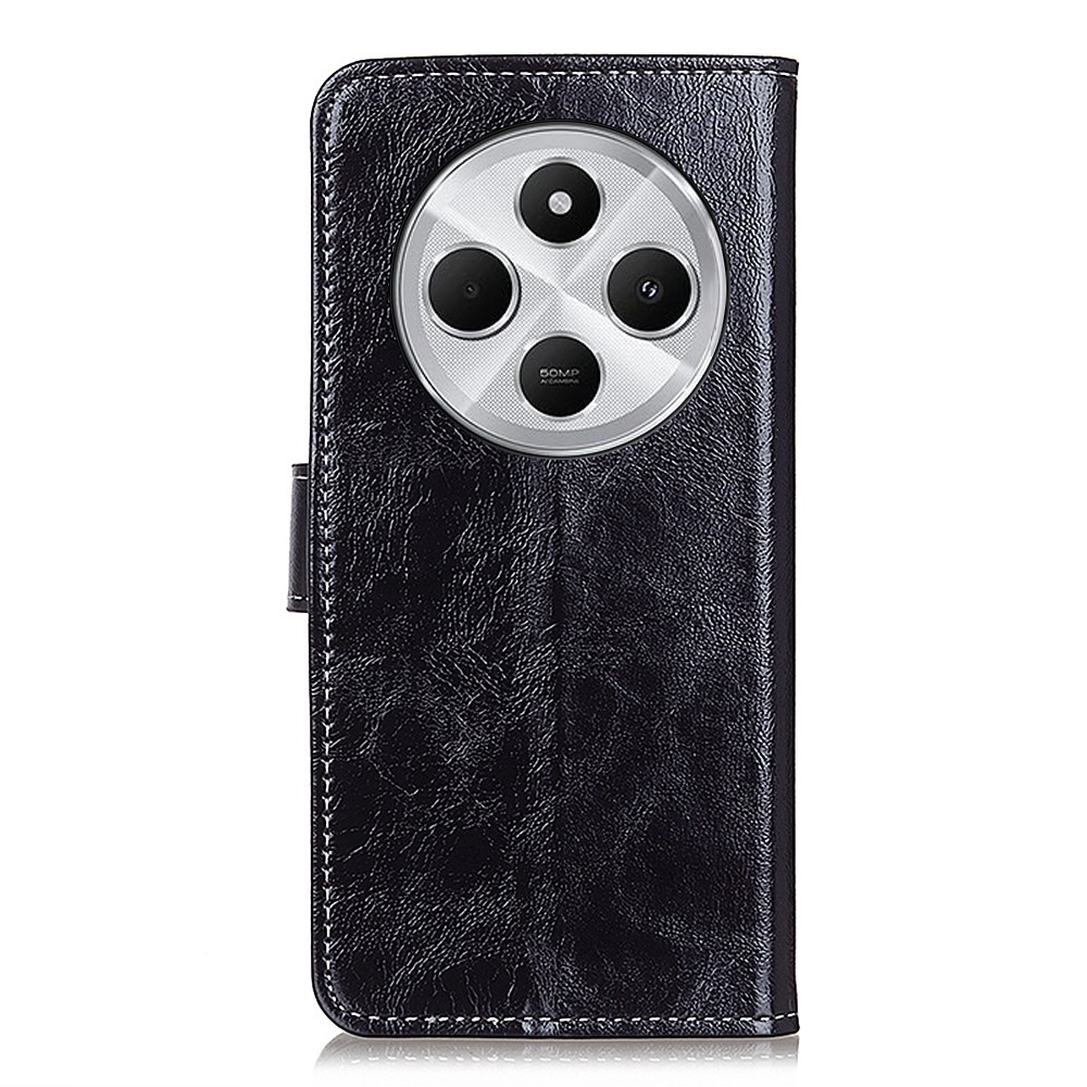 Tel1 Xiaomi Redmi 14C 4G / Poco C75 Retro Crazy Horse Texture Θήκη Βιβλίο - Black