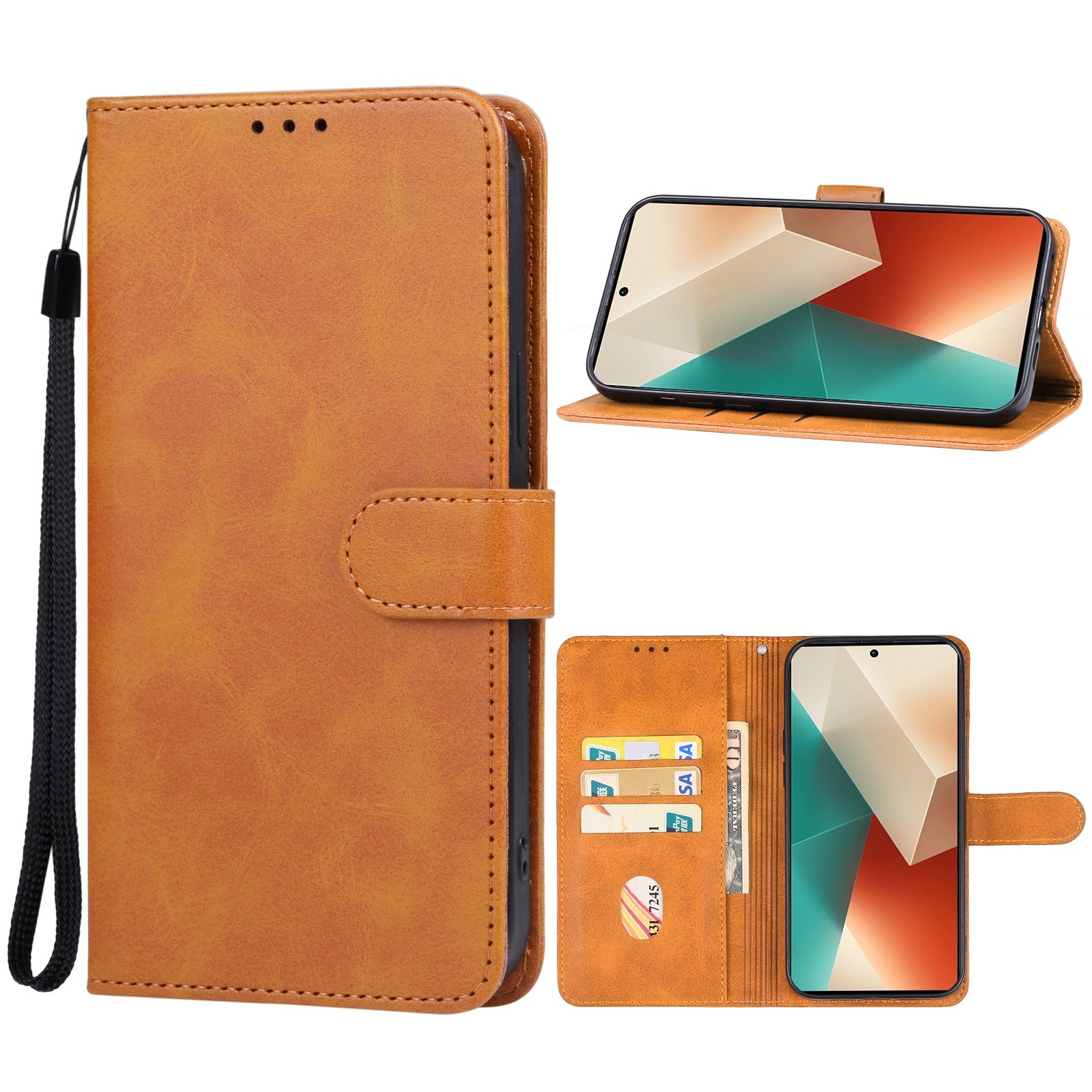 Tel1 Xiaomi Redmi Note 13 4G Wallet Θήκη Βιβλίο - Brown