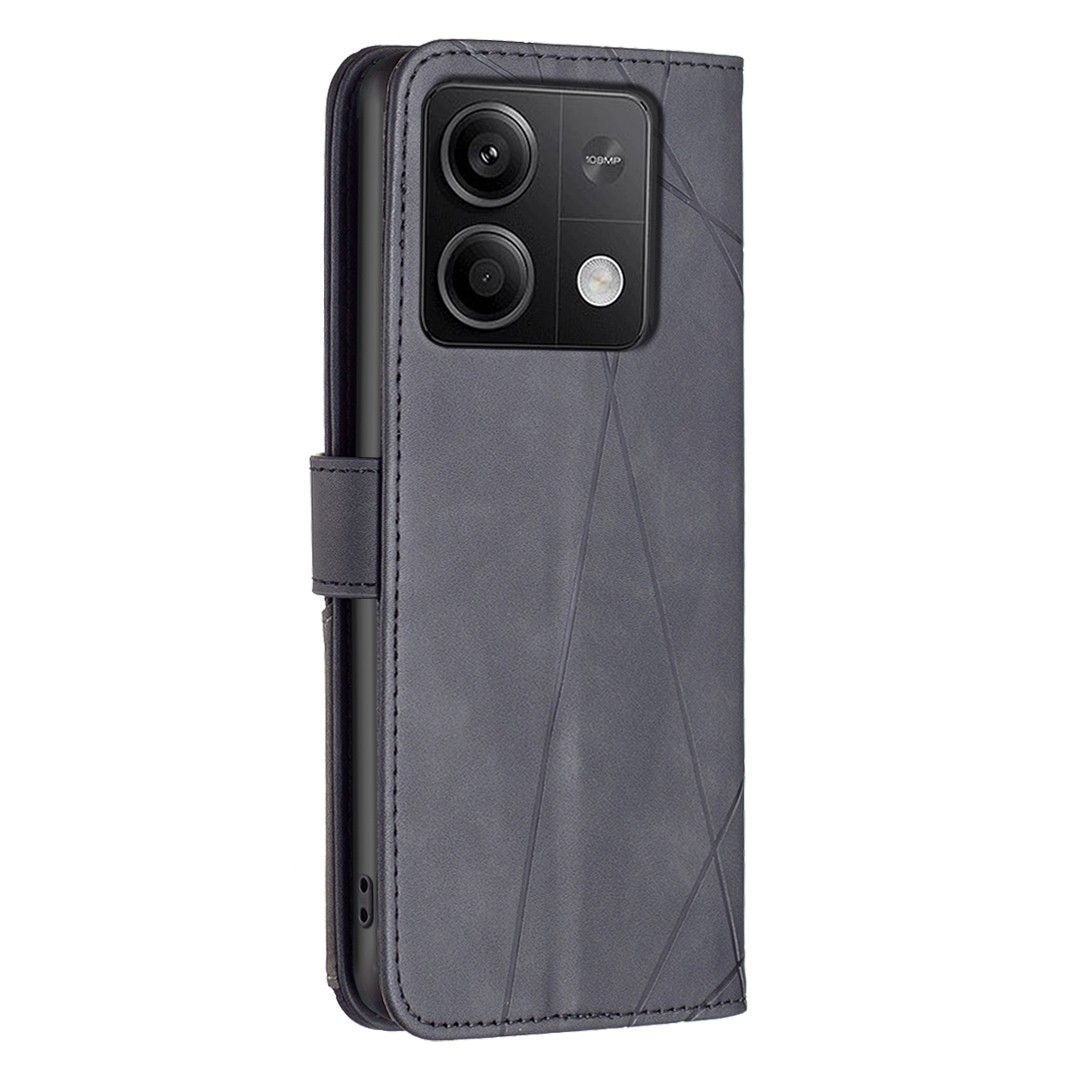 Tel1 Xiaomi Redmi Note 13 Pro 4G / Poco M6 Pro 4G Magnetic Buckle Rhombus Θήκη Βιβλίο - Black