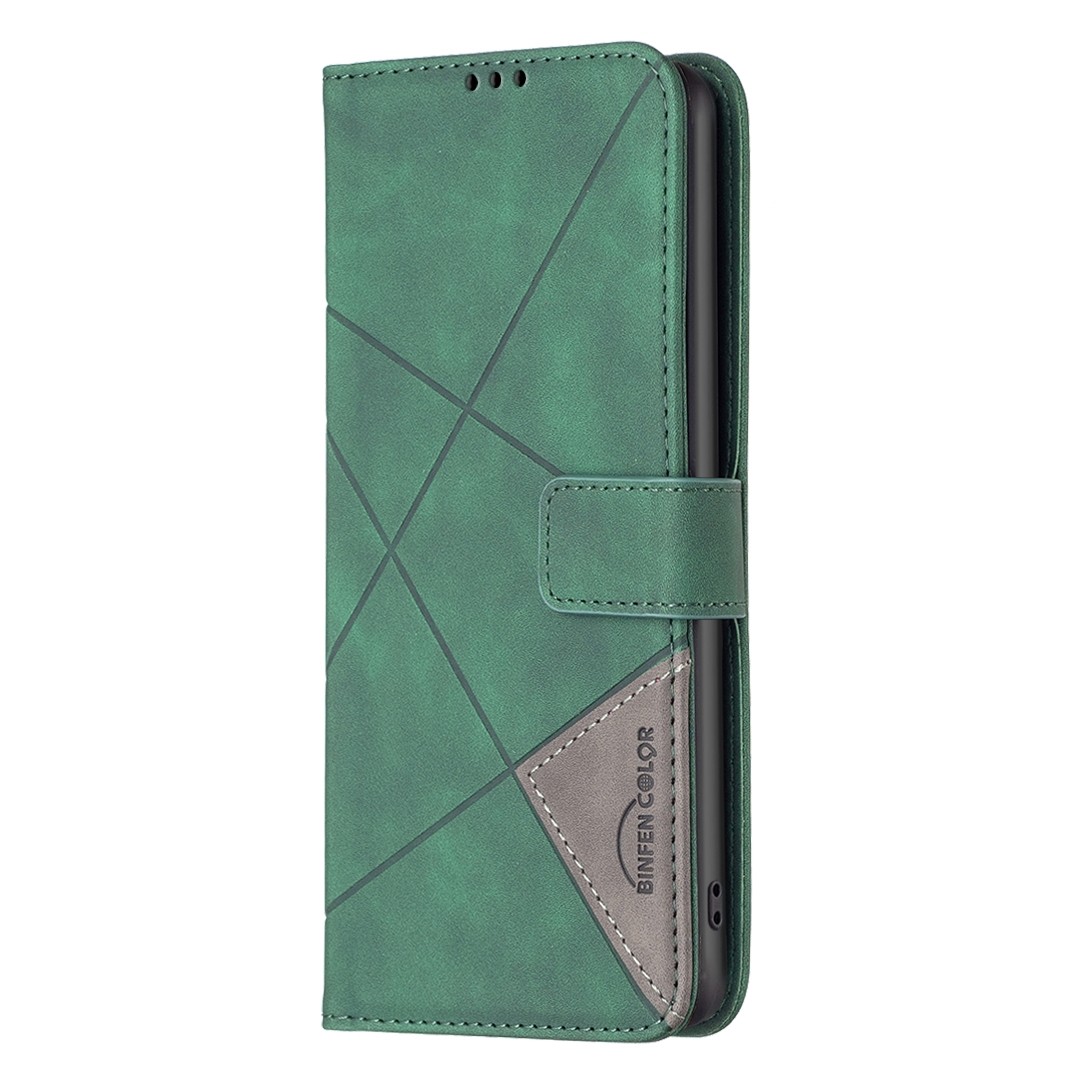 Tel1 Xiaomi Redmi Note 13 Pro 4G / Poco M6 Pro 4G Magnetic Buckle Rhombus Θήκη Βιβλίο - Green