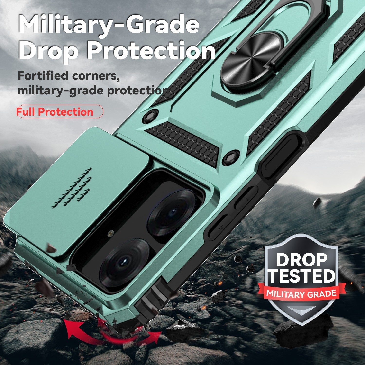 Forcell Xiaomi Poco C65 / Xiaomi Redmi 13C 4G/5G Camshield Holder Θήκη Σκληρή - Green