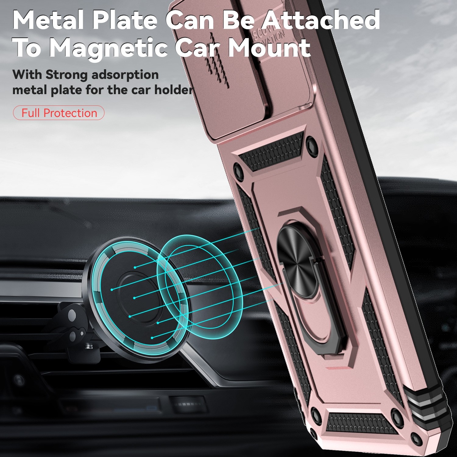 Forcell Xiaomi Poco C65 / Xiaomi Redmi 13C 4G Camshield Holder Θήκη Σκληρή - Rose Gold